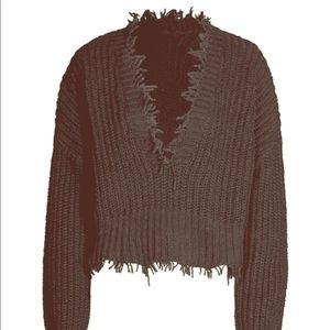 Black Distressed Sweater